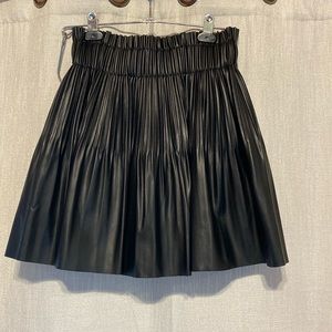 7 for all mankind pleated leather skirt